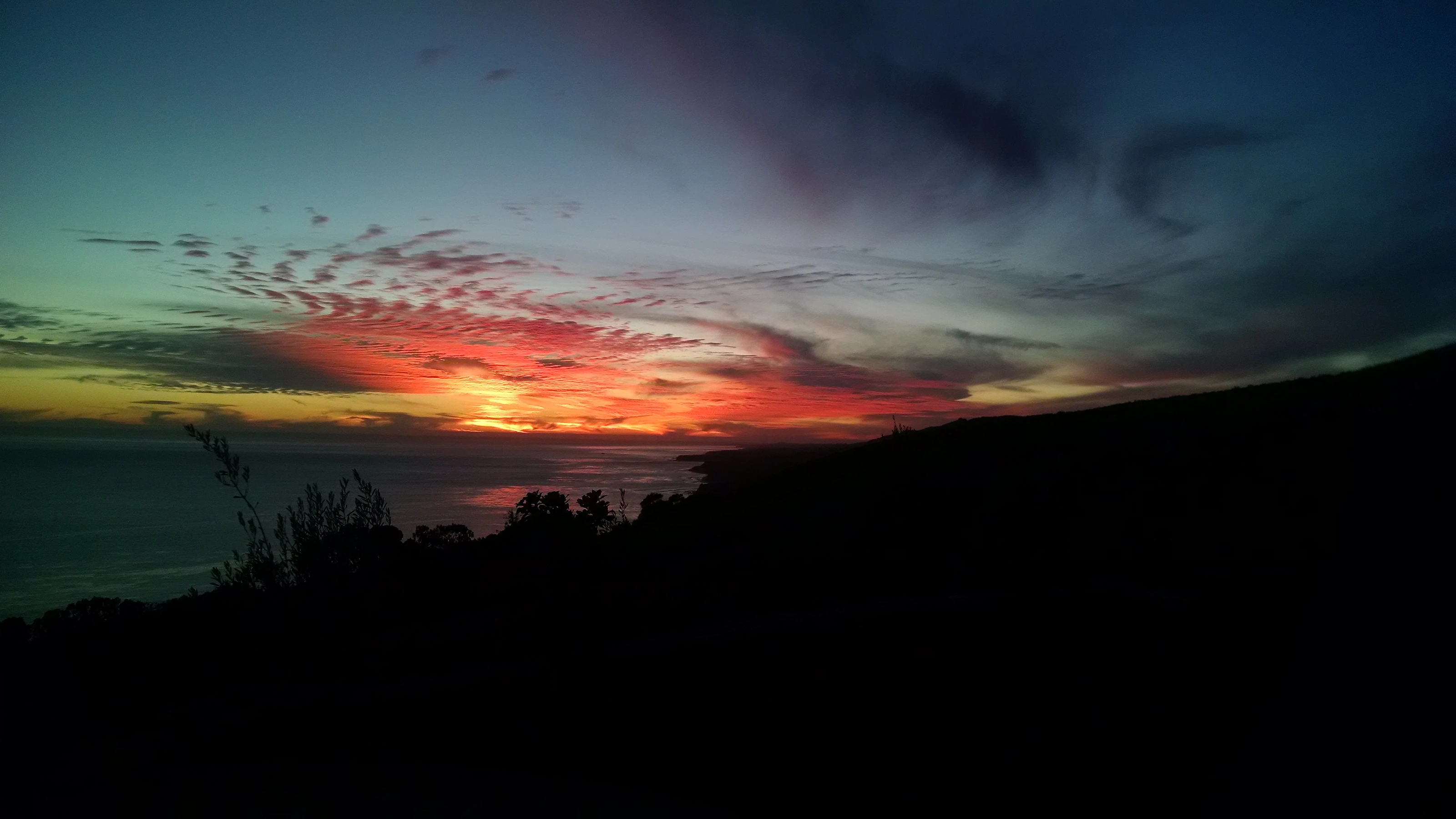 Sunset over the Pacific from Rancho Alegria